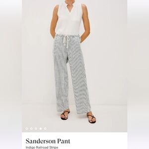Rails Sanderson Pant Indigo Railroad Stripe Size Large